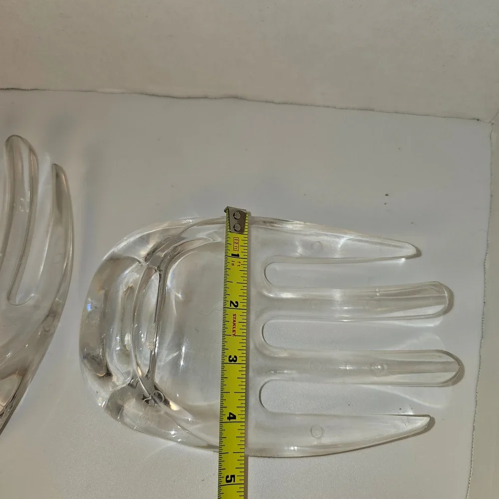Vintage Clear Acrylic‎ Salad Hands Claw Servers Mid Century Modern Set of 2